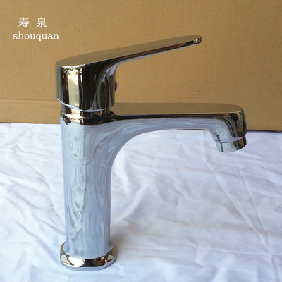 【壽泉水暖 全銅鴨頭混水面盆單孔 新款衛(wèi)浴臉盆冷熱水龍頭 配軟管】?jī)r(jià)格,廠家,圖片,水龍頭/水嘴,南安市壽泉水暖潔具廠-